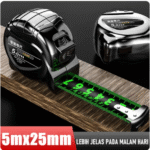 Pita Pengukur Meteran 5 Meter Fluoresensi Baja Tahan Karat Meteran